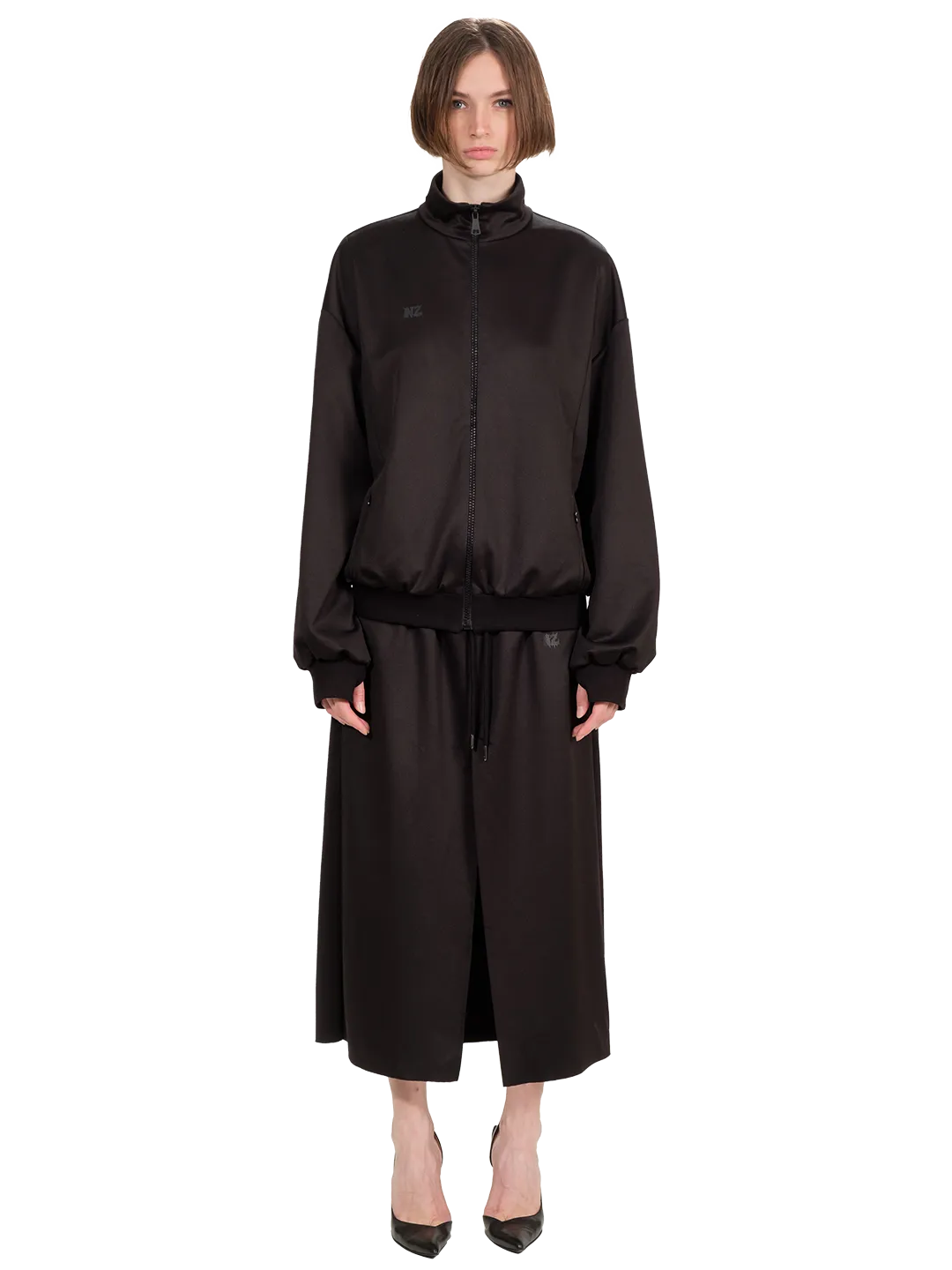 Techno Cotton Midi Skirt