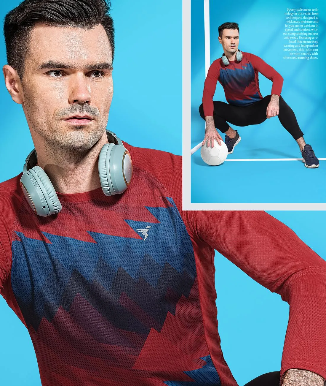 TechnoSport Crew Neck Full Sleeve Sublimation Dry Fit T-Shirt for Men P-494 (Maroon)