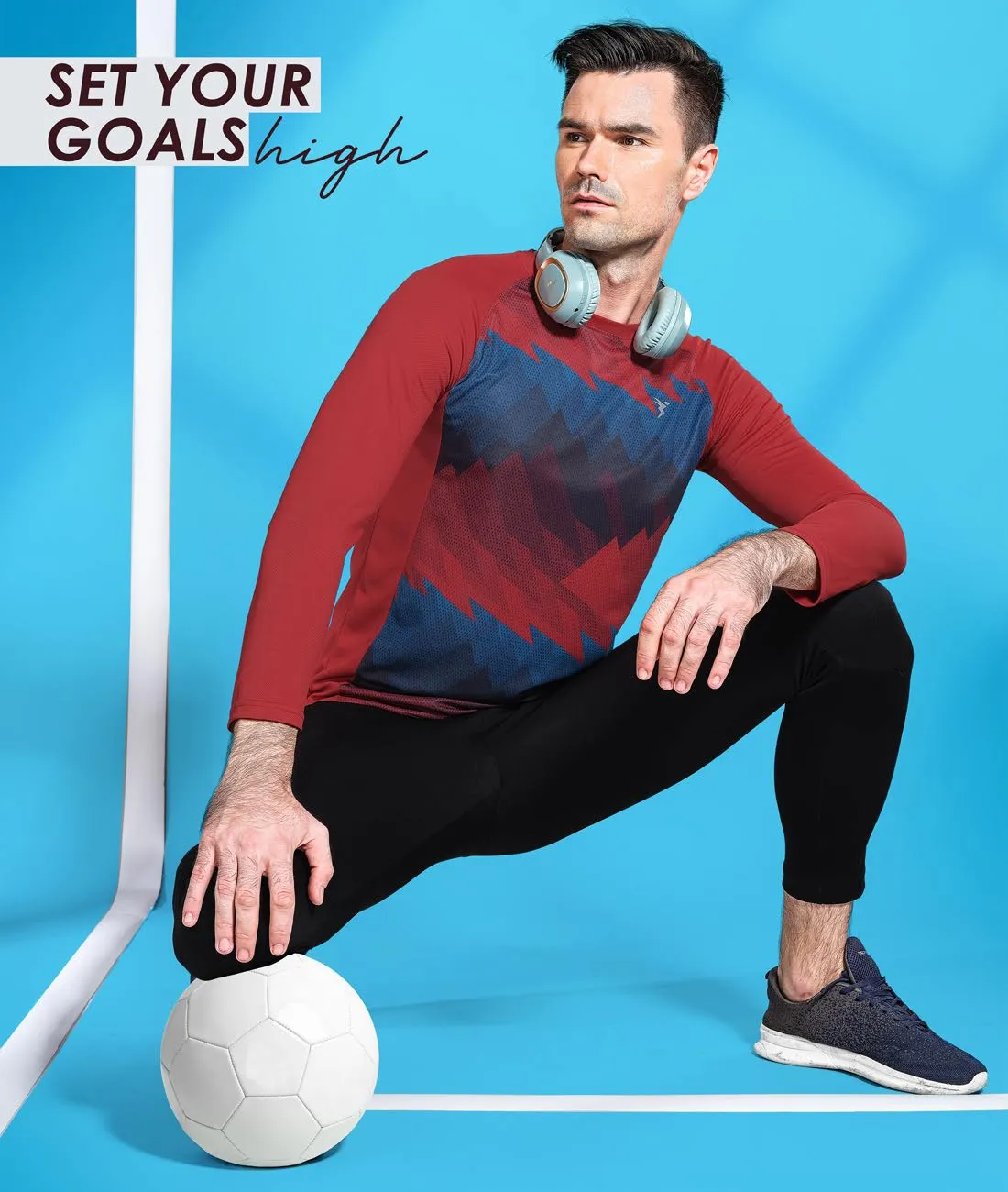 TechnoSport Crew Neck Full Sleeve Sublimation Dry Fit T-Shirt for Men P-494 (Maroon)