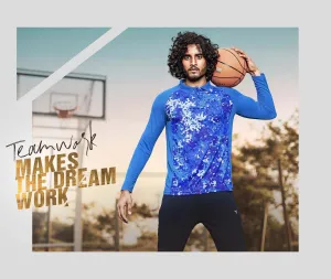 TechnoSport Polo Neck Full Sleeve Sublimation Dry Fit T-Shirt for Men P-487 (Royal Blue)