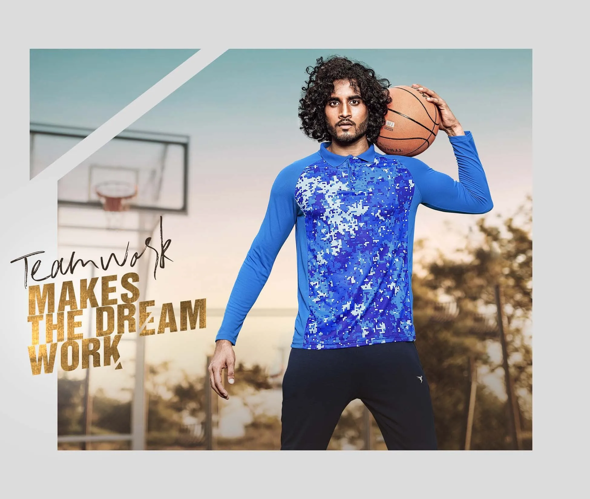 TechnoSport Polo Neck Full Sleeve Sublimation Dry Fit T-Shirt for Men P-487 (Royal Blue)