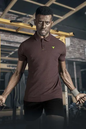 TechnoSport Polo Neck Half Sleeve Dry Fit T Shirt for Men OR-21 (Burgundy)