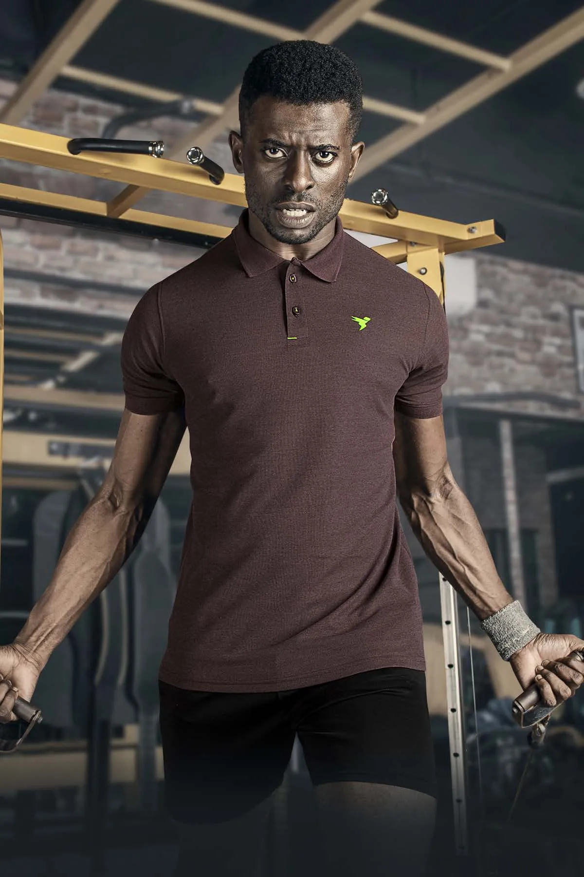 TechnoSport Polo Neck Half Sleeve Dry Fit T Shirt for Men OR-21 (Burgundy)