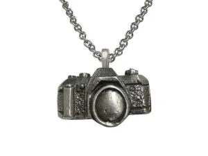 Textured Camera Pendant Necklace