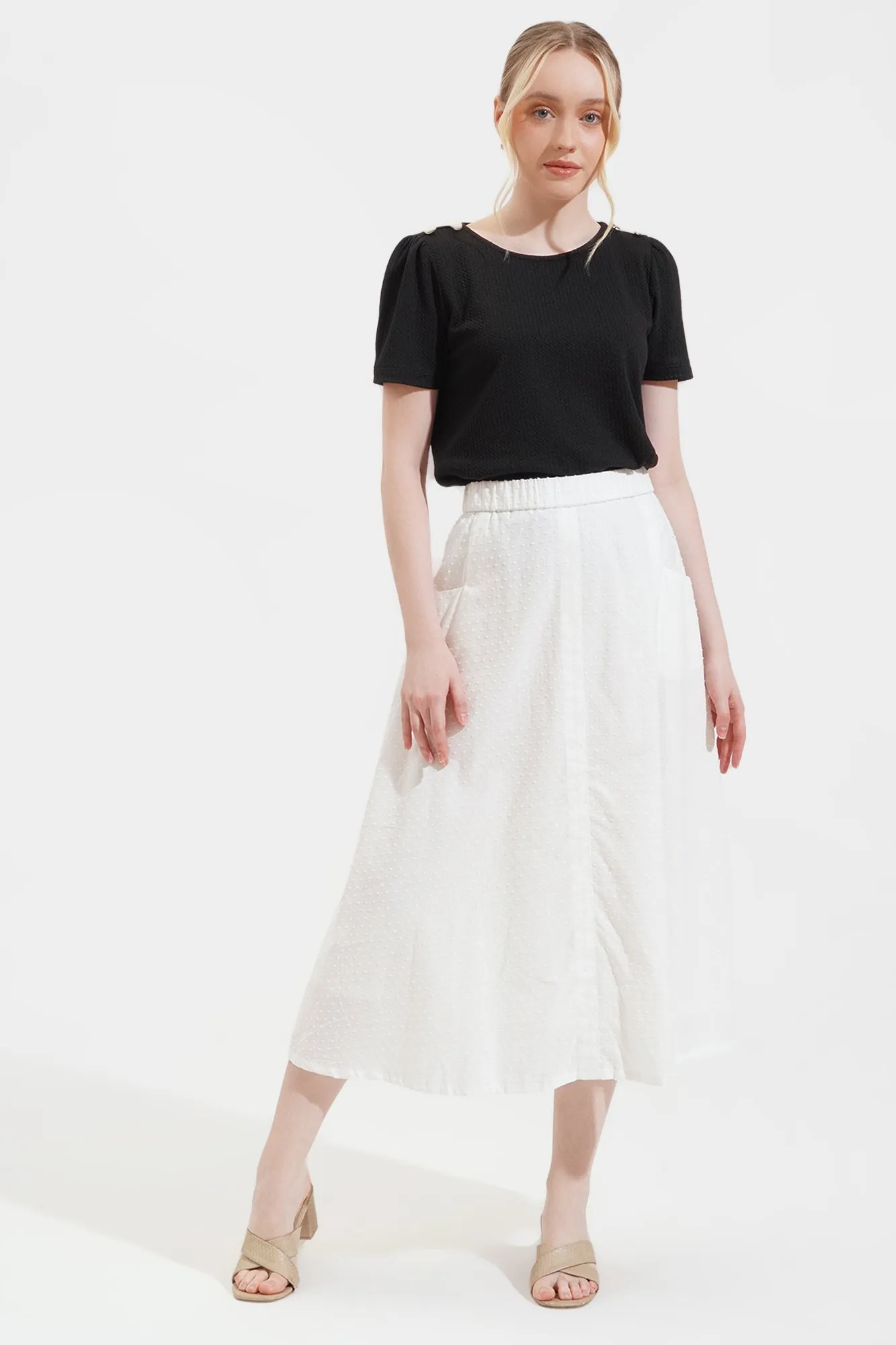 Textured Midi Skirt