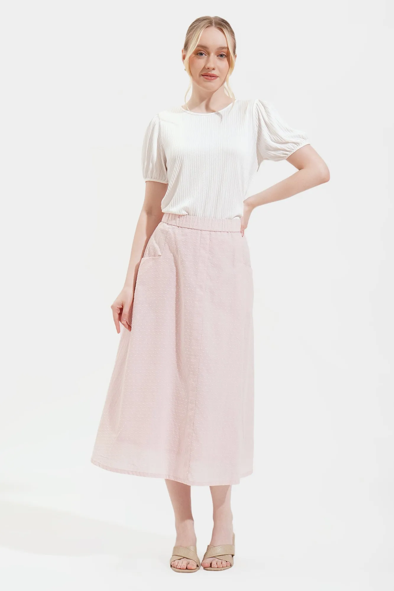 Textured Midi Skirt