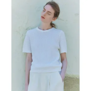 Textured Short-Sleeve Knit Top