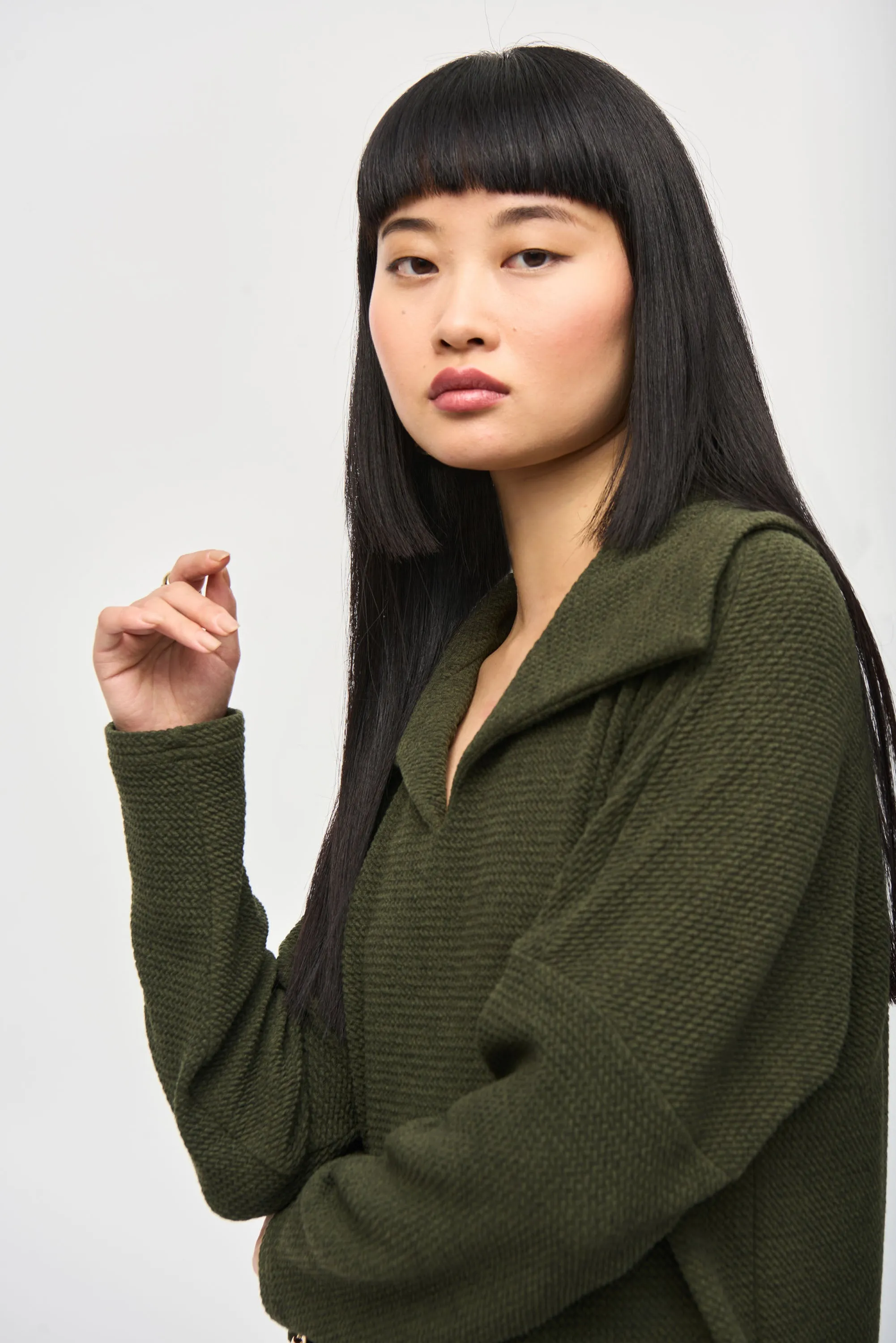 Textured sweater Knit Boxy Top Joseph Ribkoff