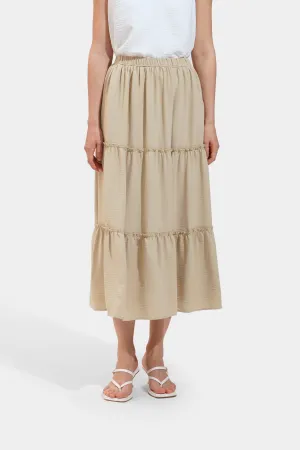 Textured Tiered Maxi Skirt