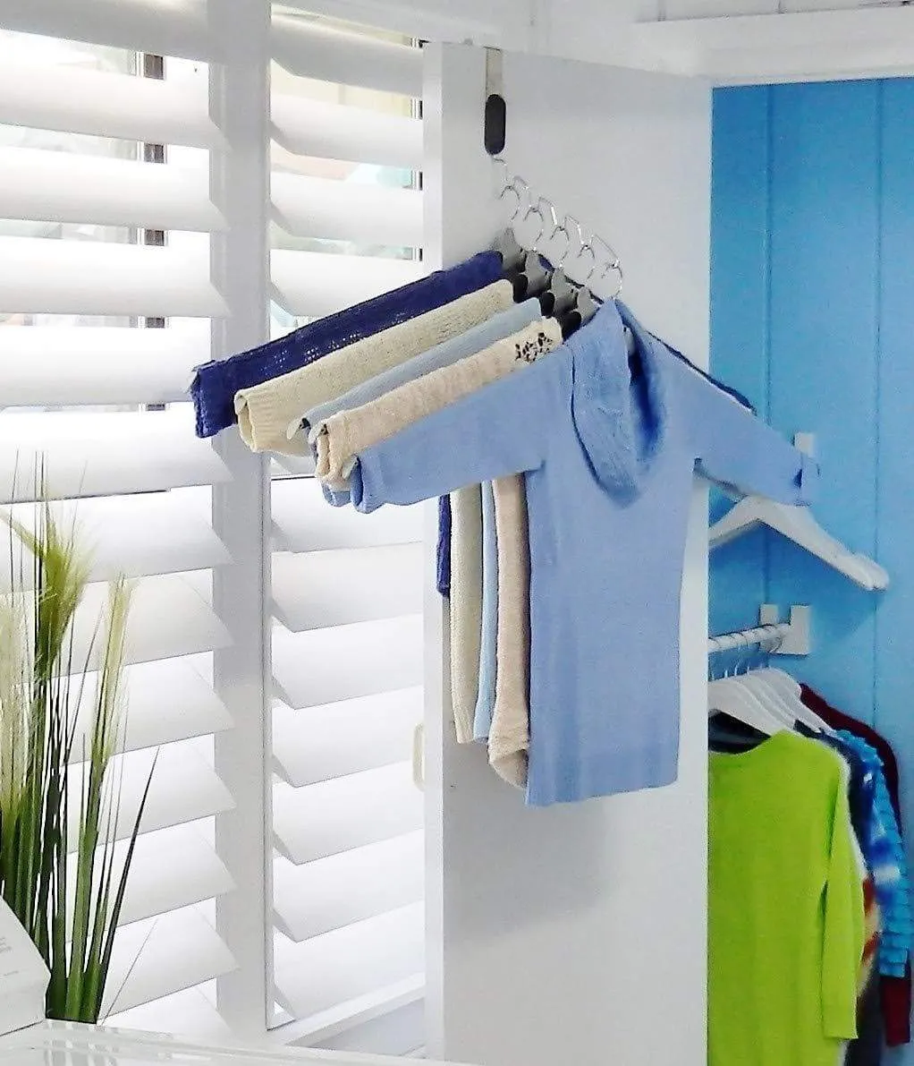 The Laundry Butler - Clothes Drying Rack Hangers for Laundry - 5 Extendable Cascading Hangers & Accessories for Draping, Flat Drying, Line Drying of Clothes and Laundry - Laundry Room Deluxe