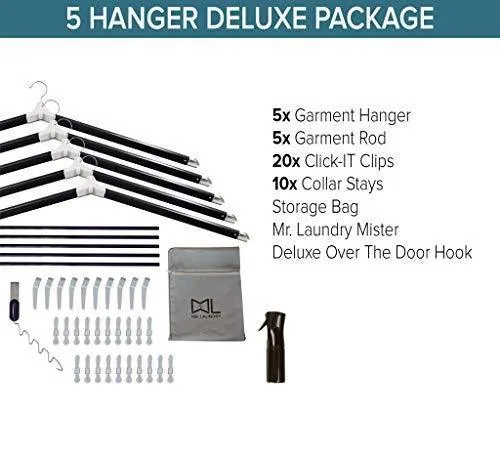 The Laundry Butler - Clothes Drying Rack Hangers for Laundry - 5 Extendable Cascading Hangers & Accessories for Draping, Flat Drying, Line Drying of Clothes and Laundry - Laundry Room Deluxe