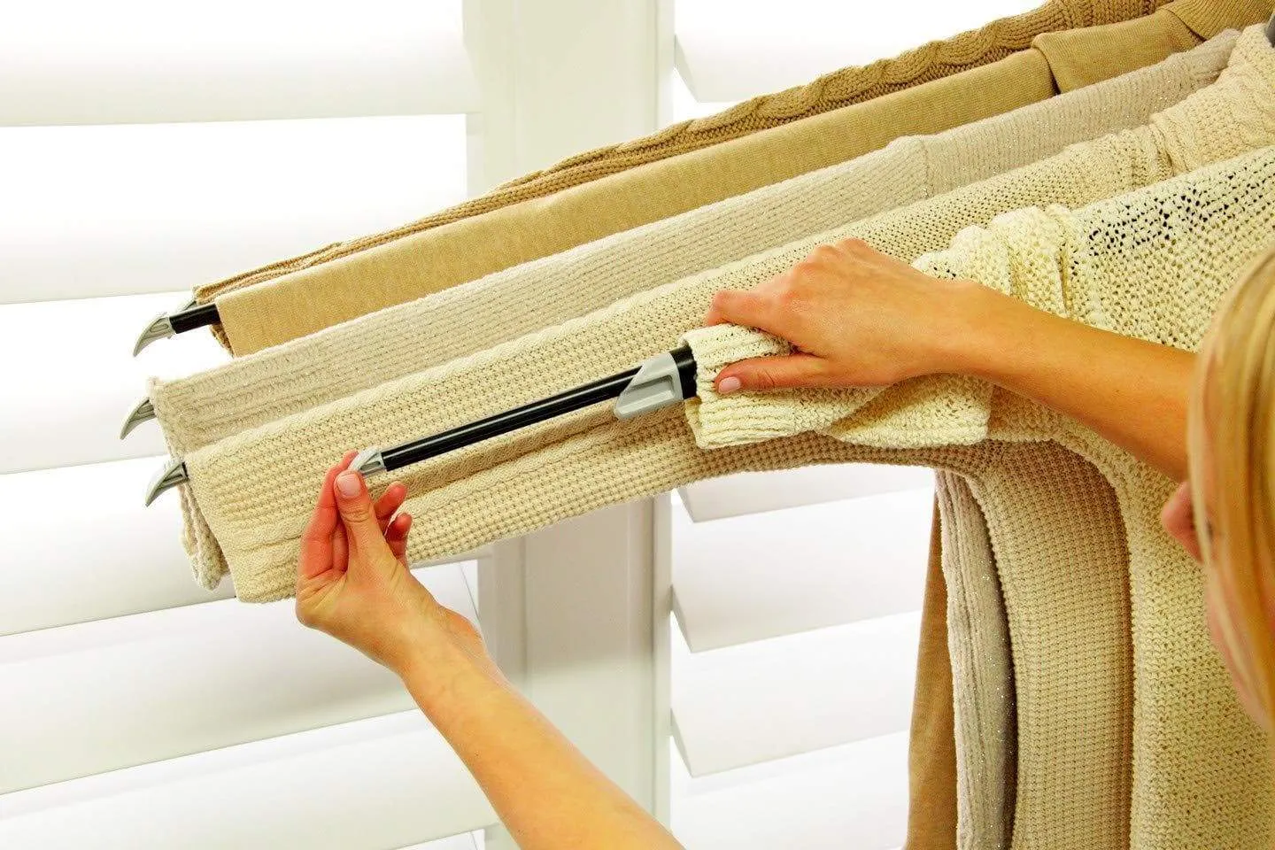 The Laundry Butler - Clothes Drying Rack Hangers for Laundry - 5 Extendable Cascading Hangers & Accessories for Draping, Flat Drying, Line Drying of Clothes and Laundry - Laundry Room Deluxe