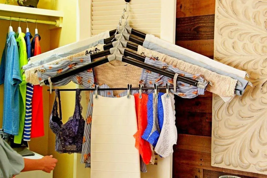 The Laundry Butler - Clothes Drying Rack Hangers for Laundry - 5 Extendable Cascading Hangers & Accessories for Draping, Flat Drying, Line Drying of Clothes and Laundry - Laundry Room Deluxe