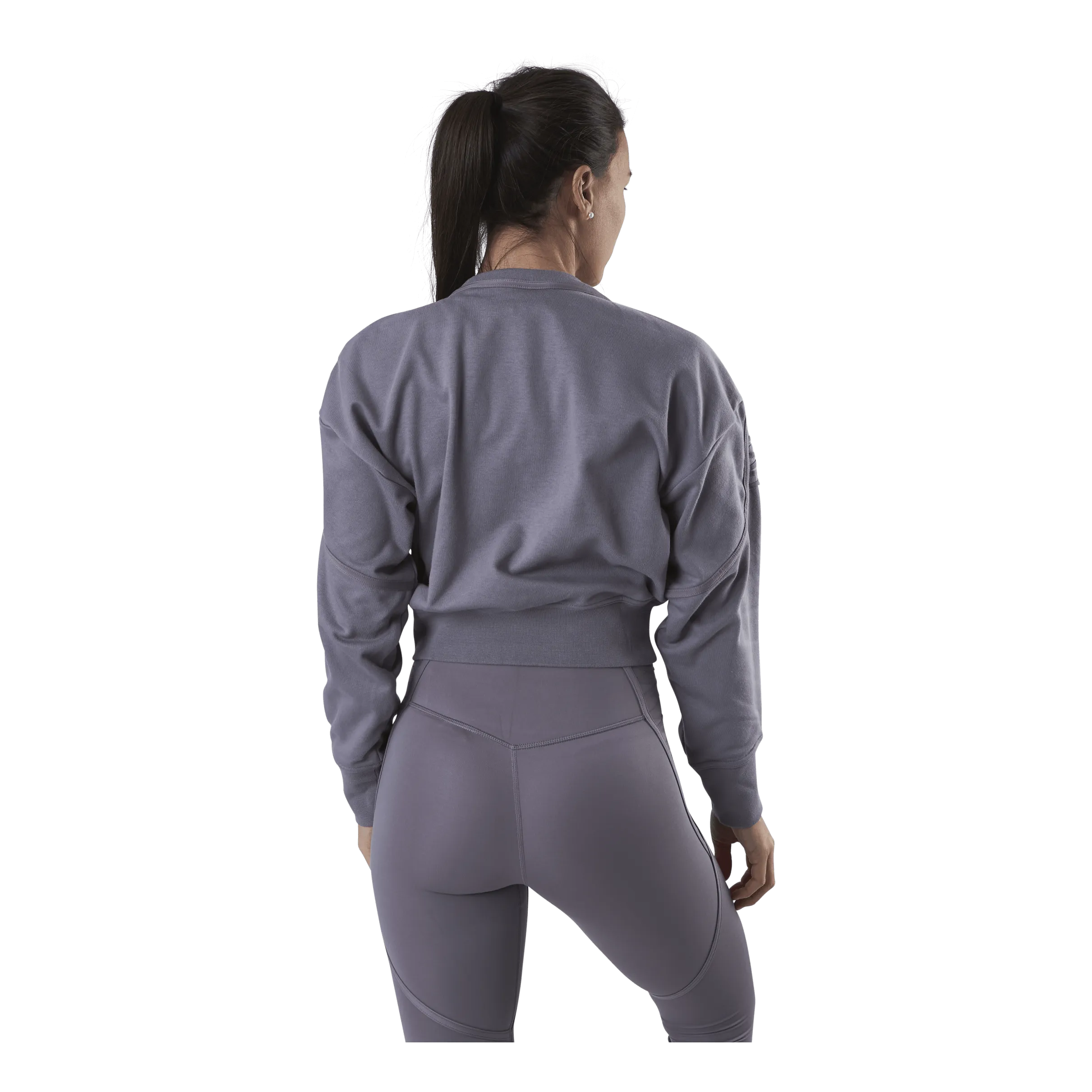 Therma Cropped Fleece LS Crew Purple