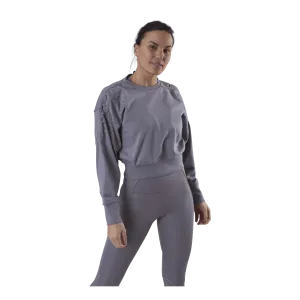 Therma Cropped Fleece LS Crew Purple