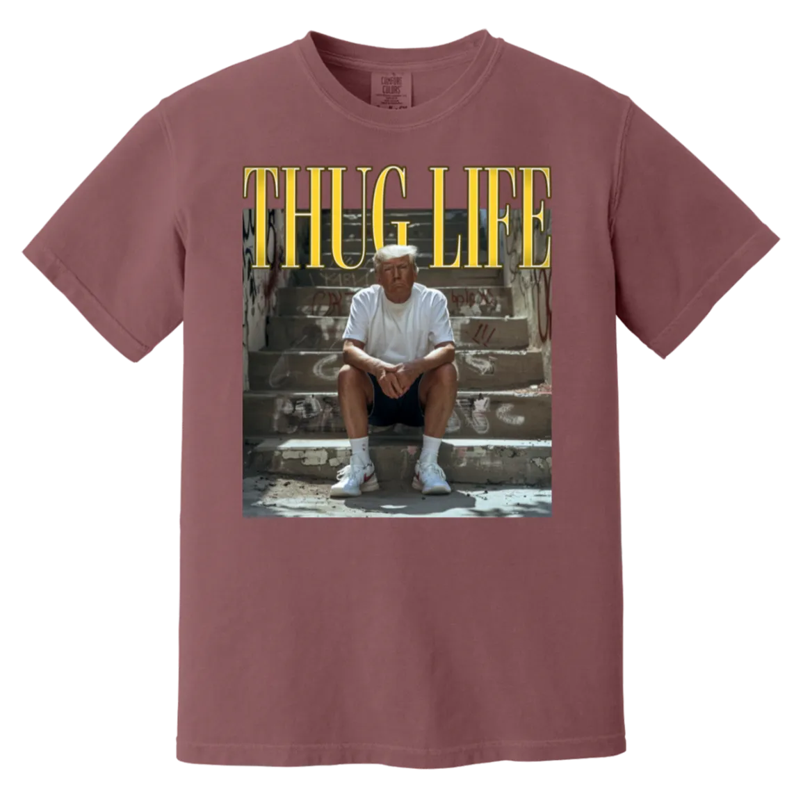 Thug Life Trump Comfort Colors Tee – Bold, Patriotic, and Unapologetic
