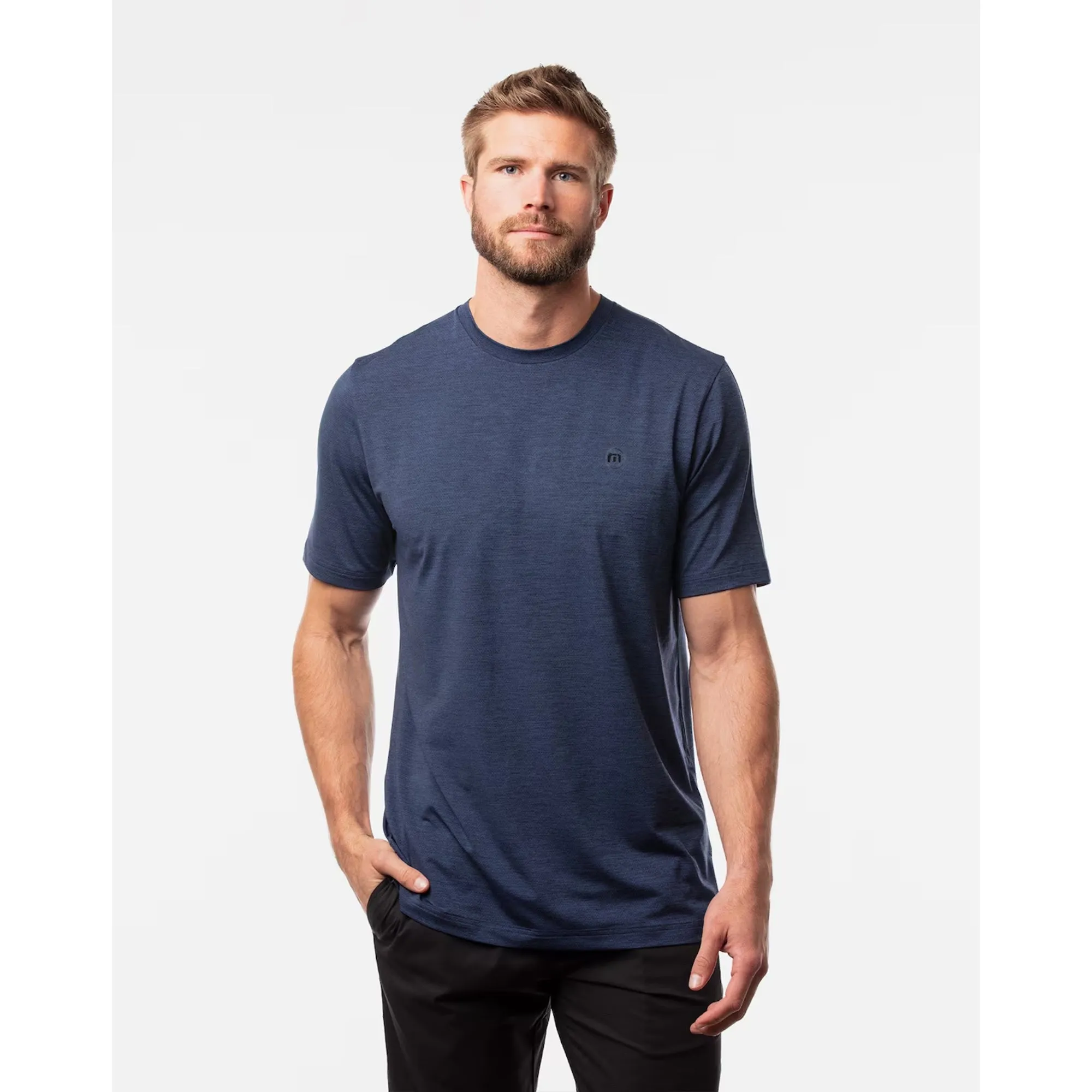 TRAVIS MATHEW MENS SCENIC VISTA T-SHIRT - HEATHER NAVY