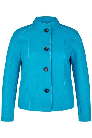 TURQUOISE BUTTONED JACKET