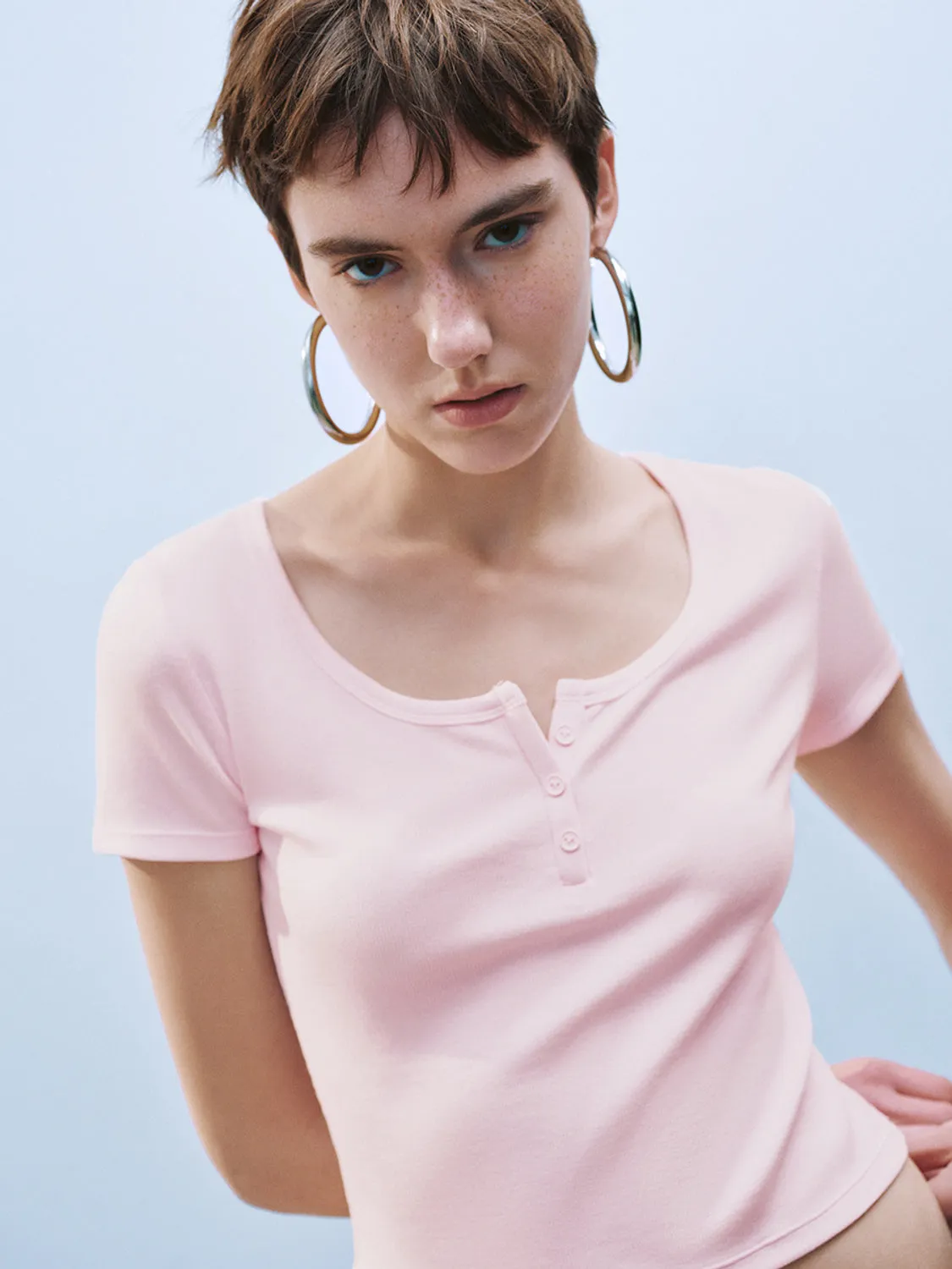 U-Neck Skinny T-Shirts