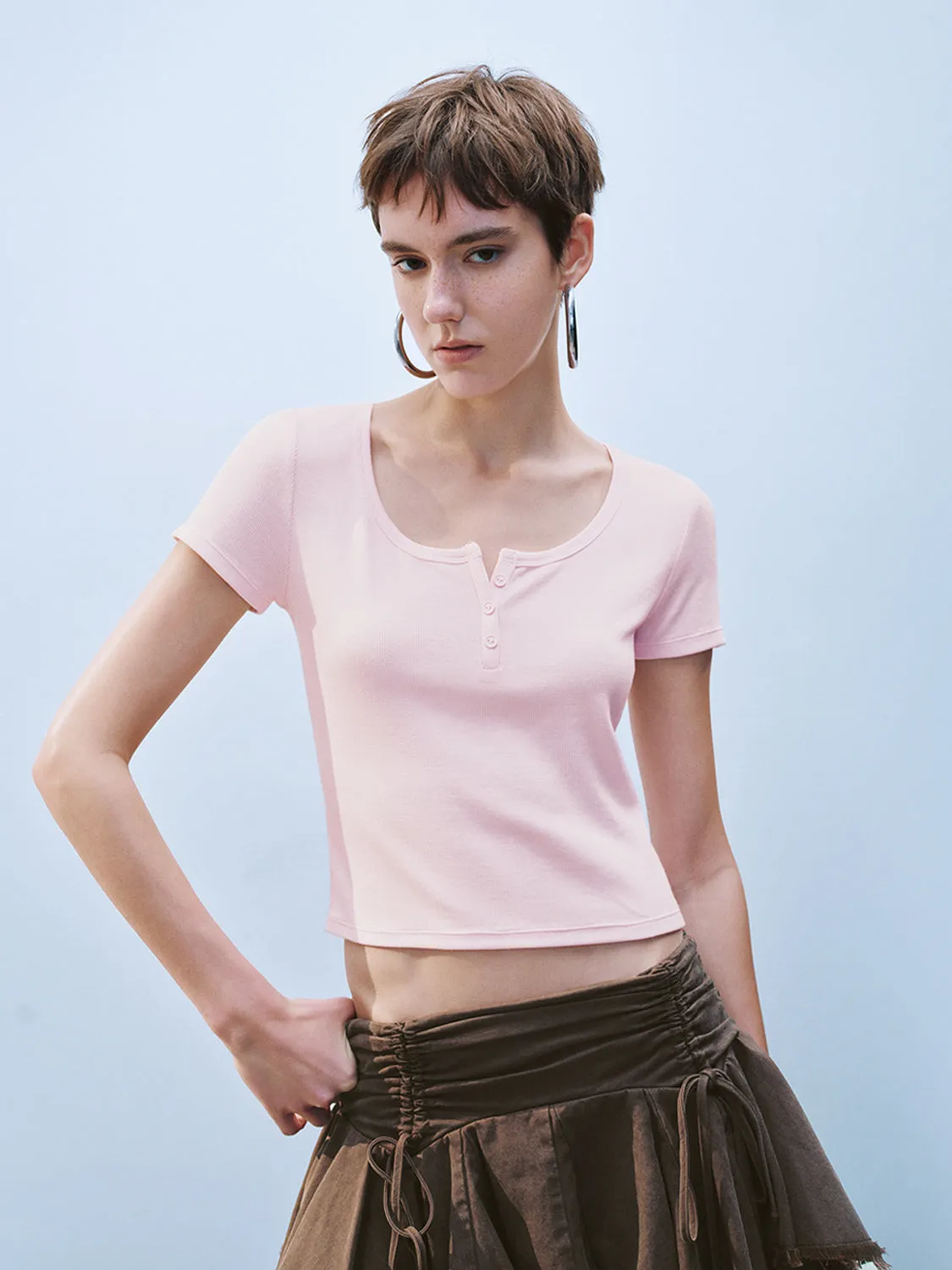 U-Neck Skinny T-Shirts