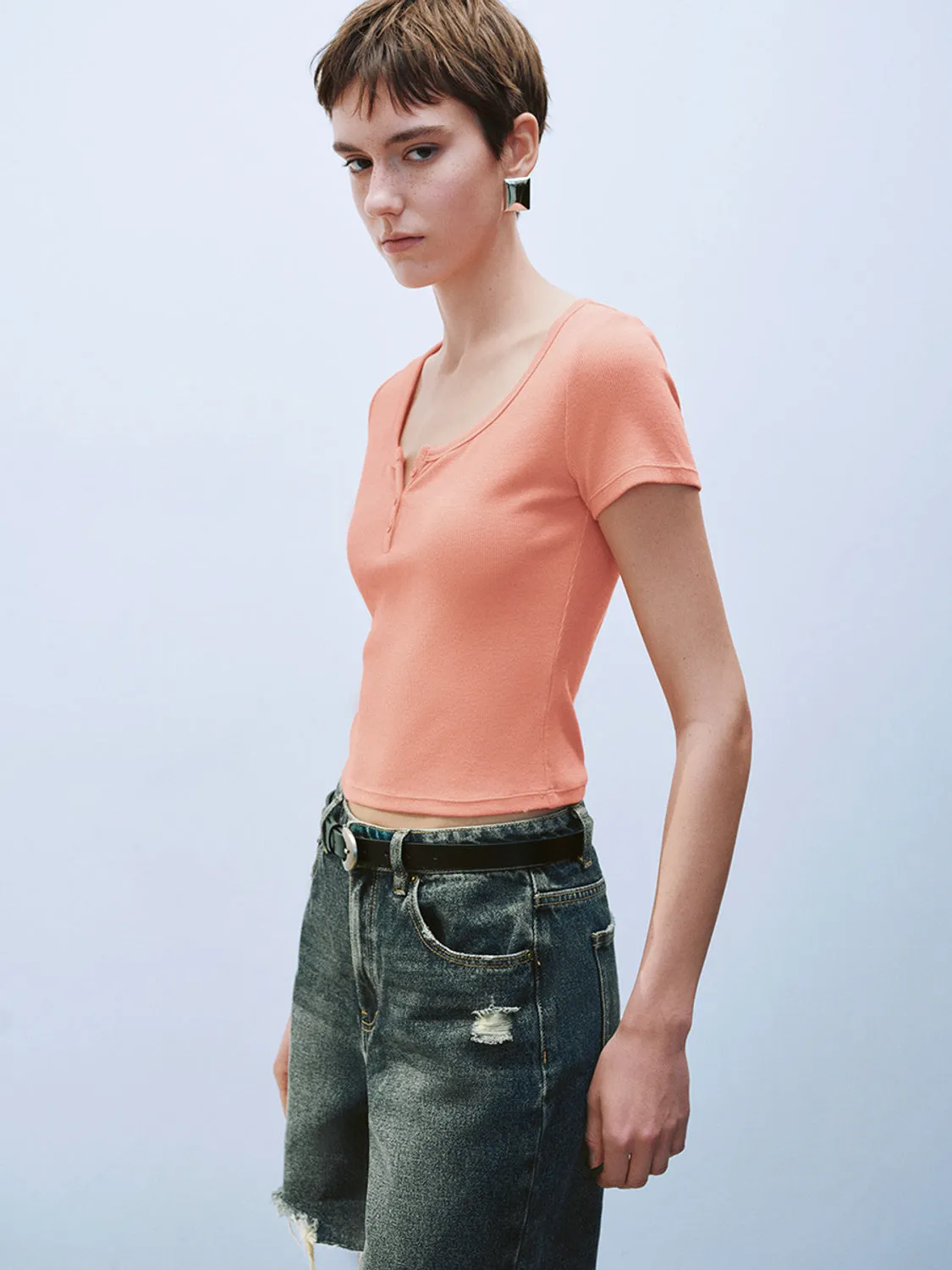 U-Neck Skinny T-Shirts
