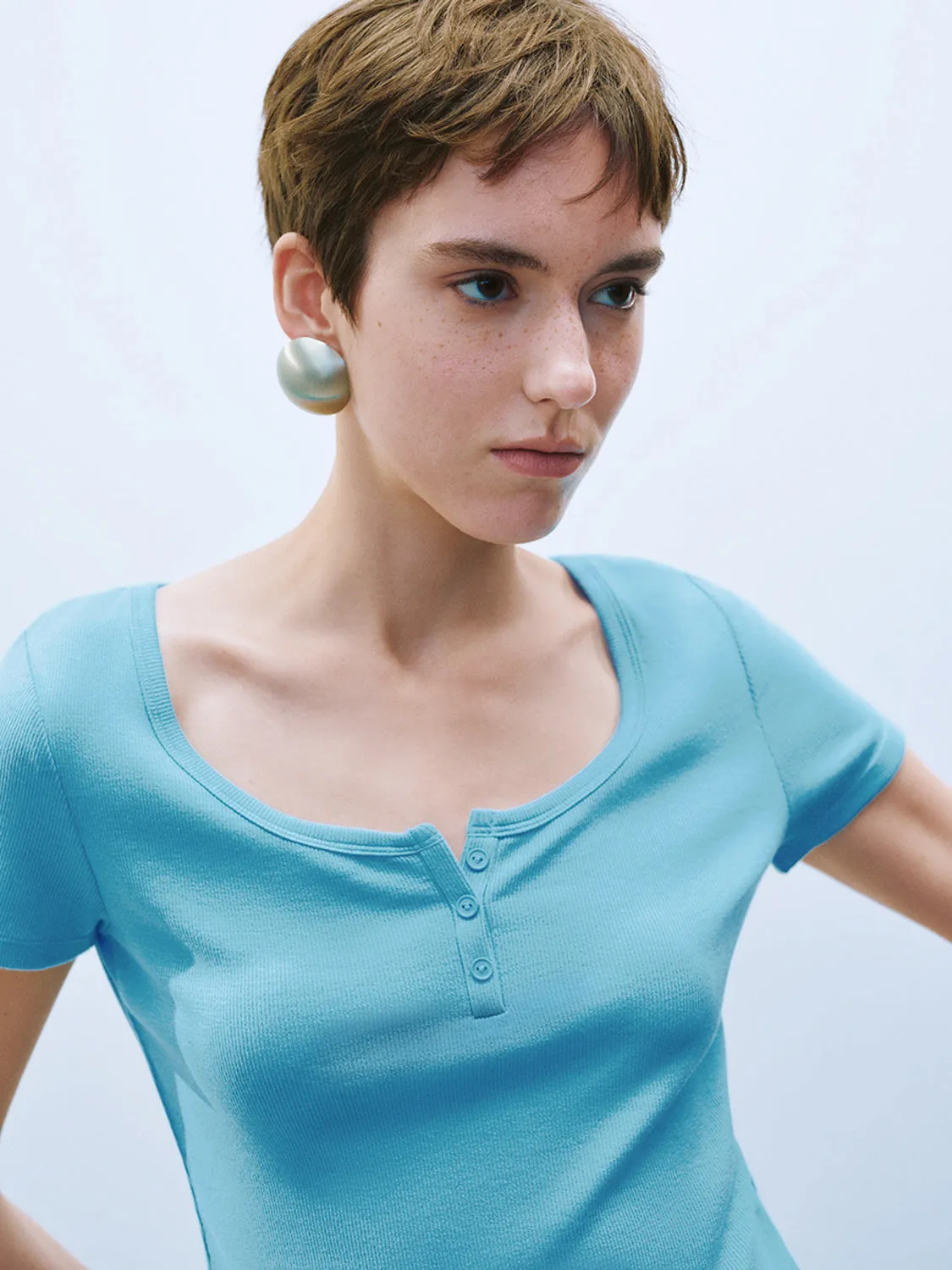 U-Neck Skinny T-Shirts