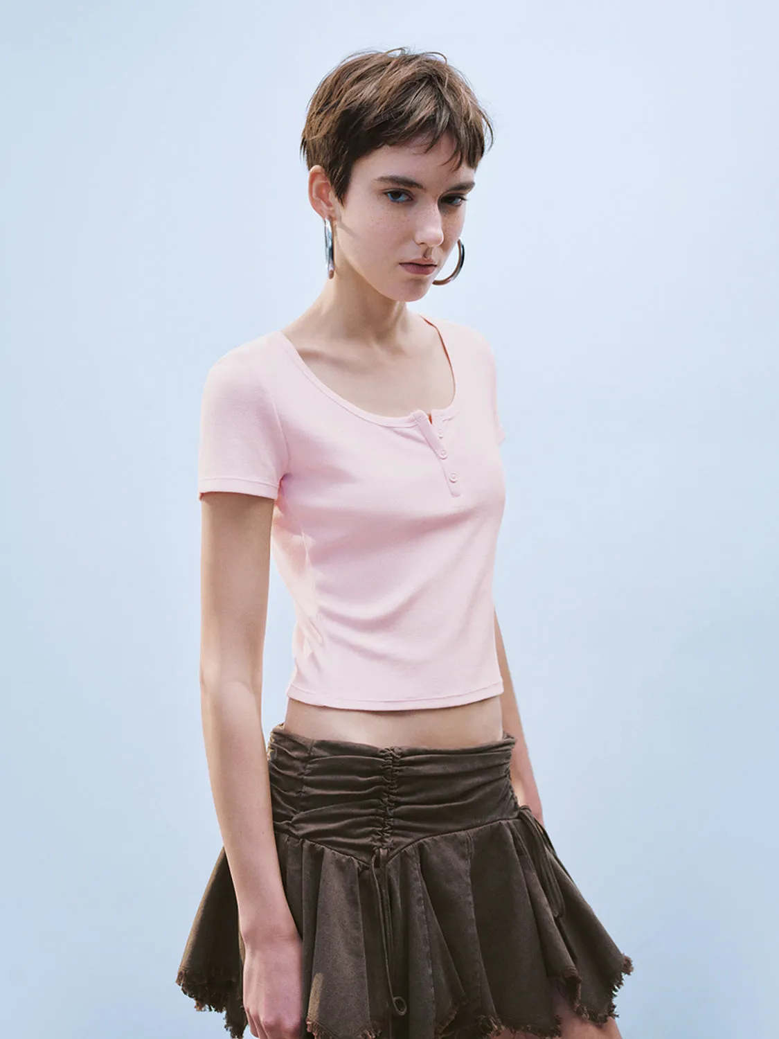U-Neck Skinny T-Shirts