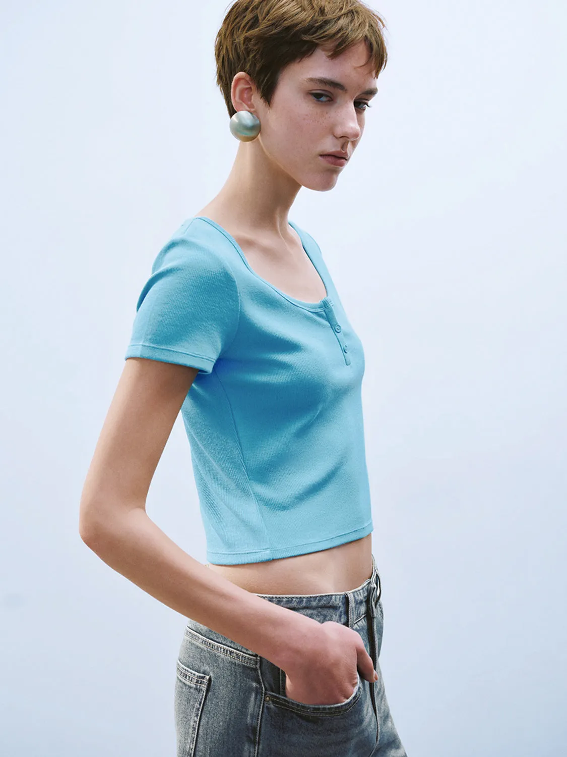 U-Neck Skinny T-Shirts