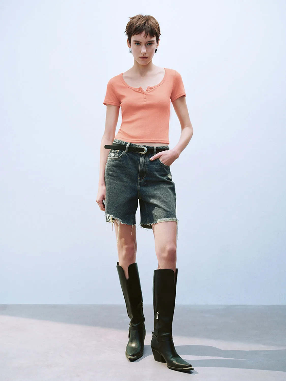 U-Neck Skinny T-Shirts