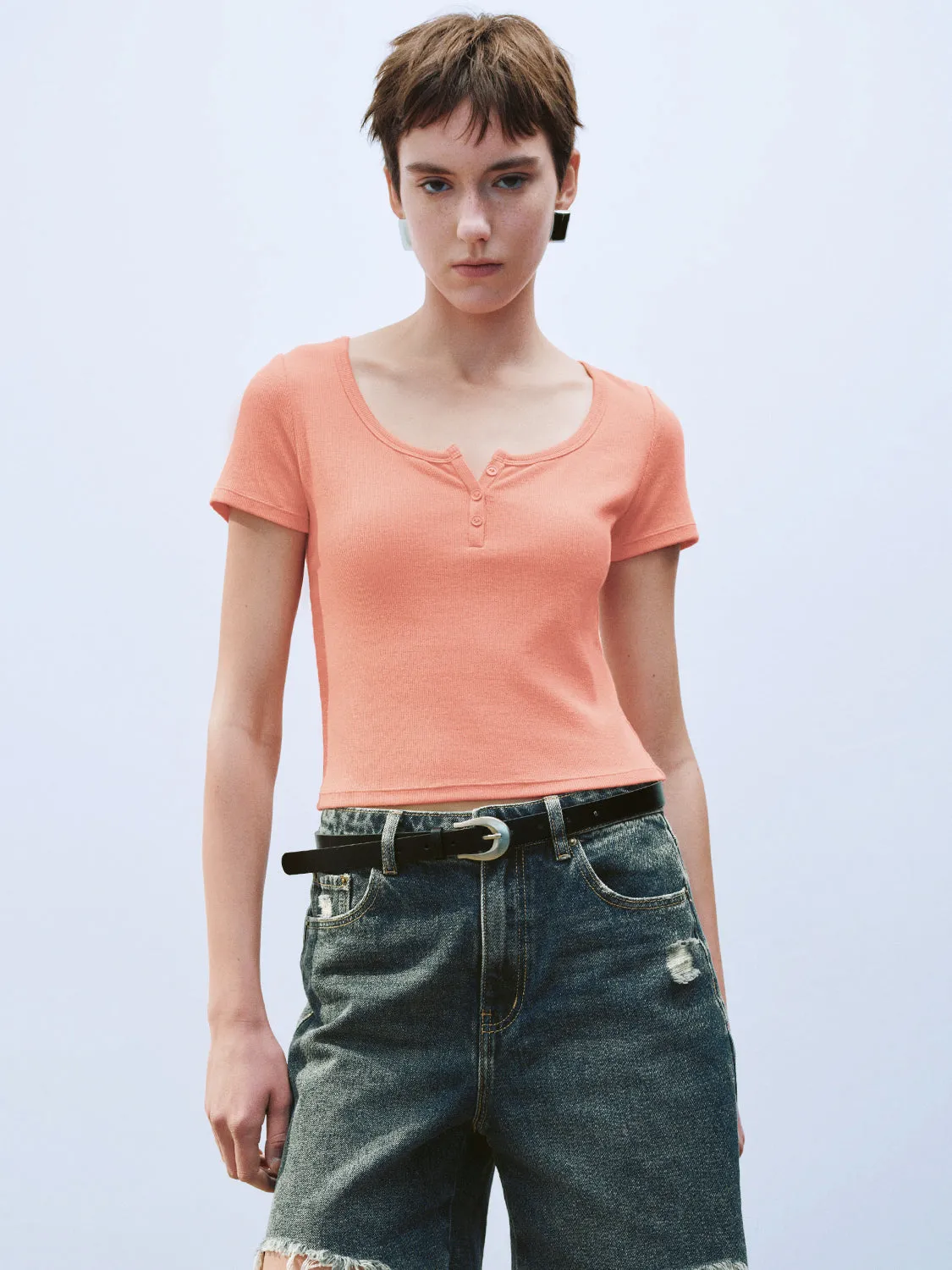 U-Neck Skinny T-Shirts