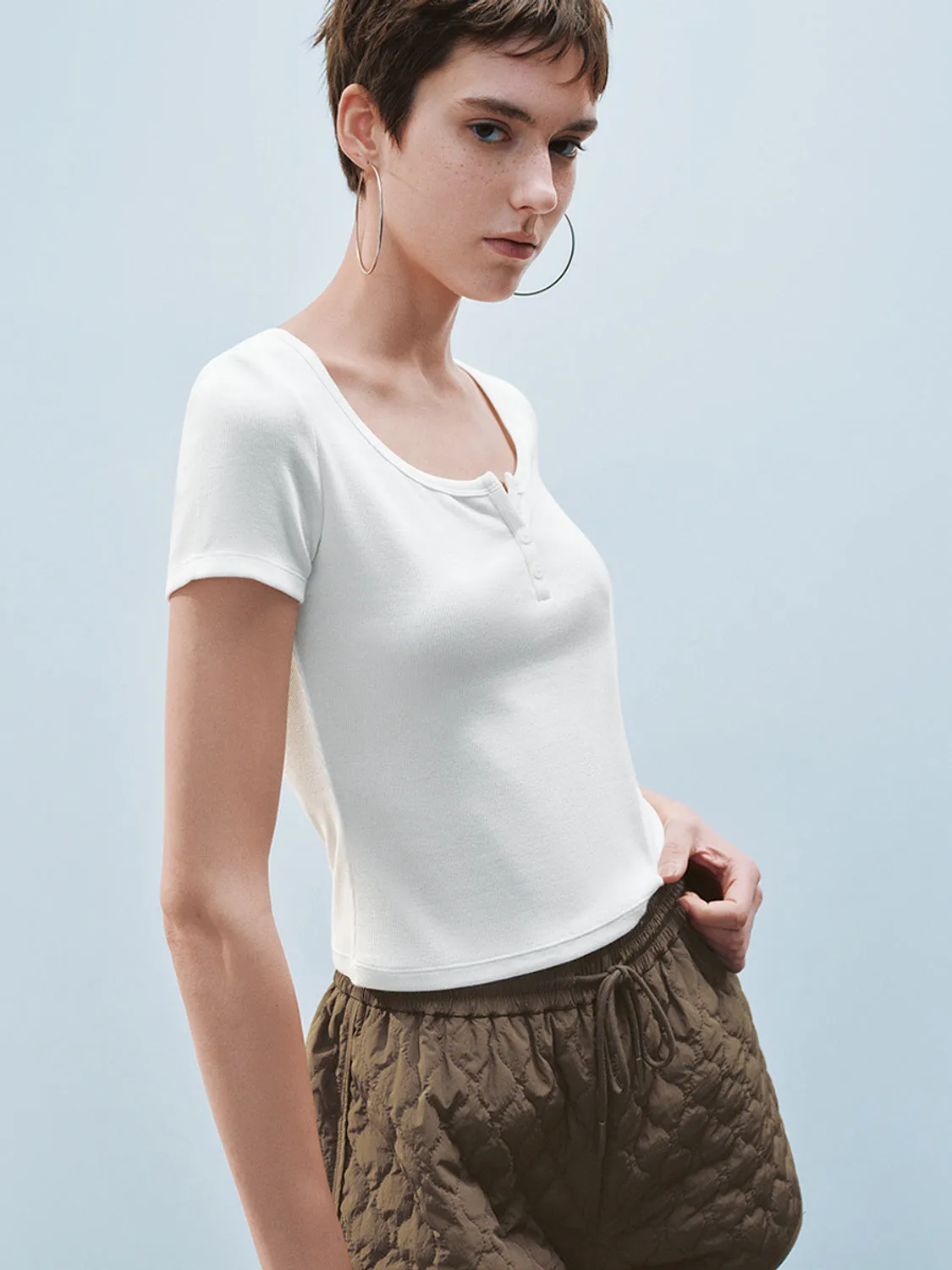 U-Neck Skinny T-Shirts