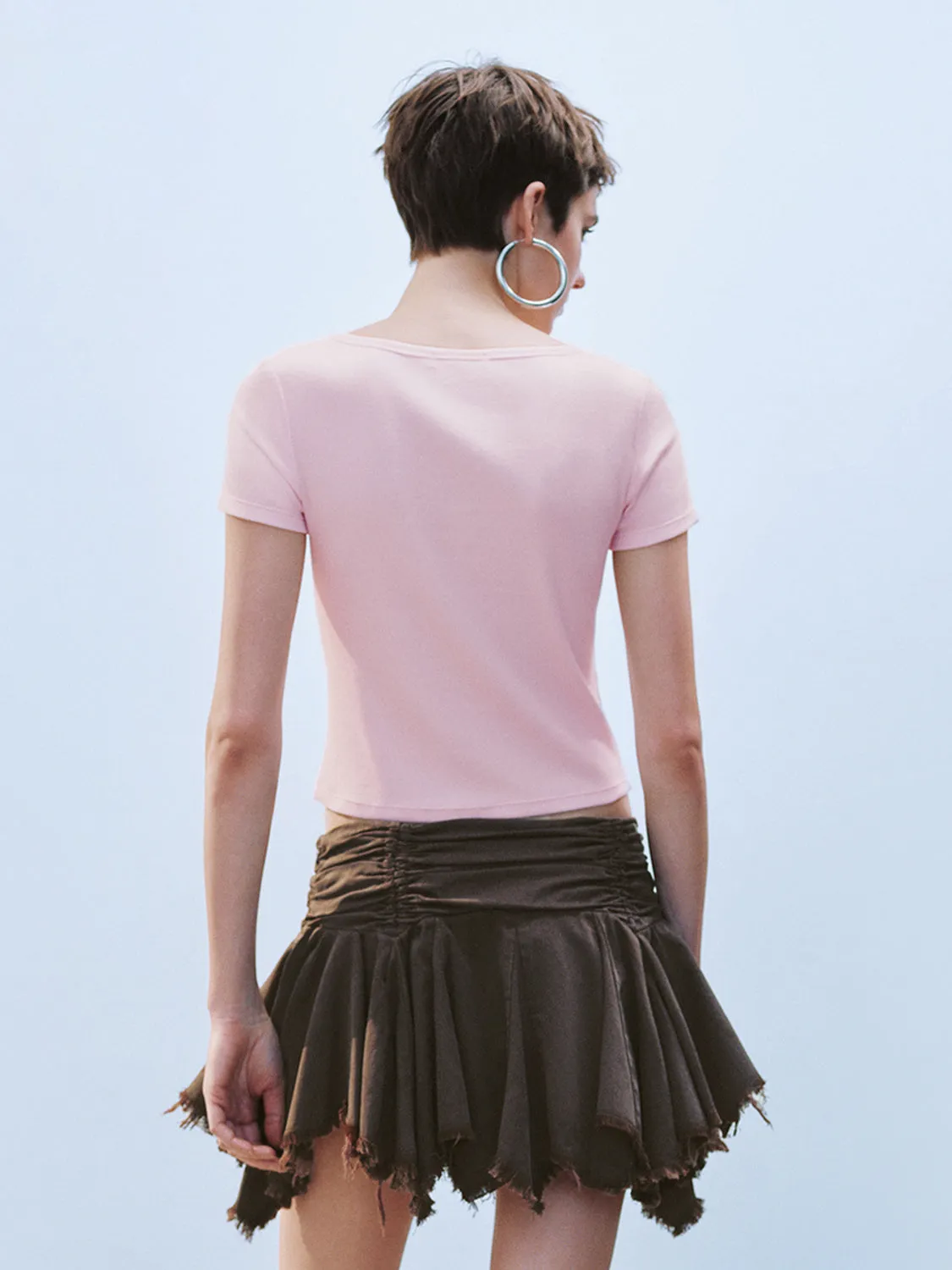 U-Neck Skinny T-Shirts