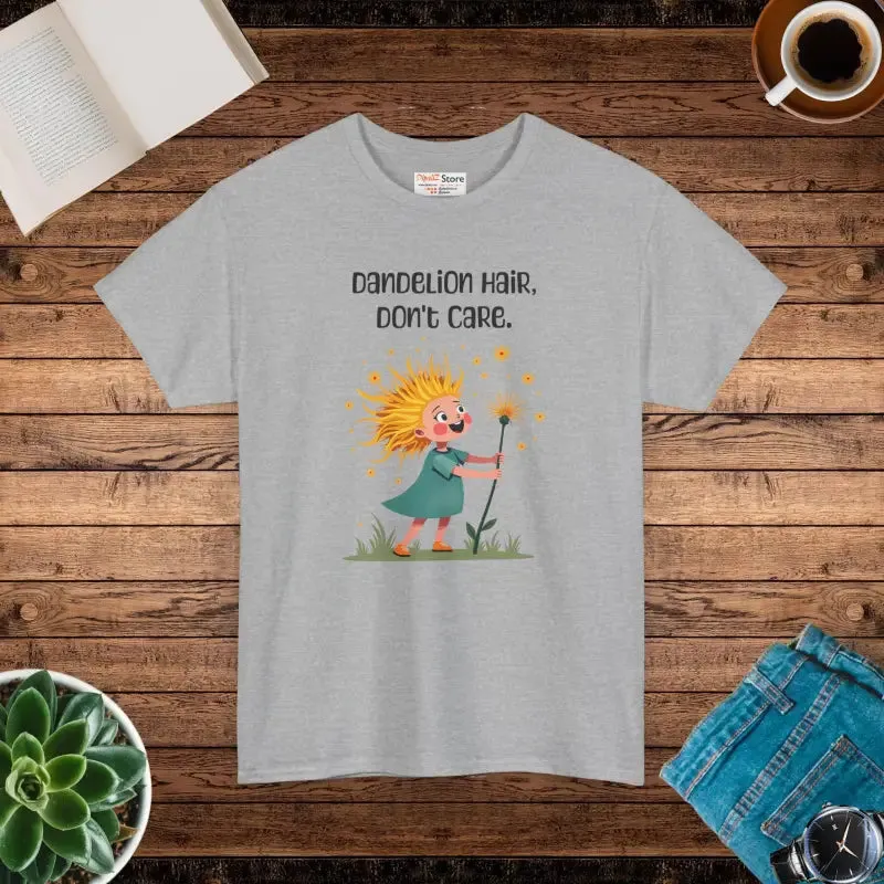 Unisex Heavy Cotton Dandelion Hair Dont Care Tee