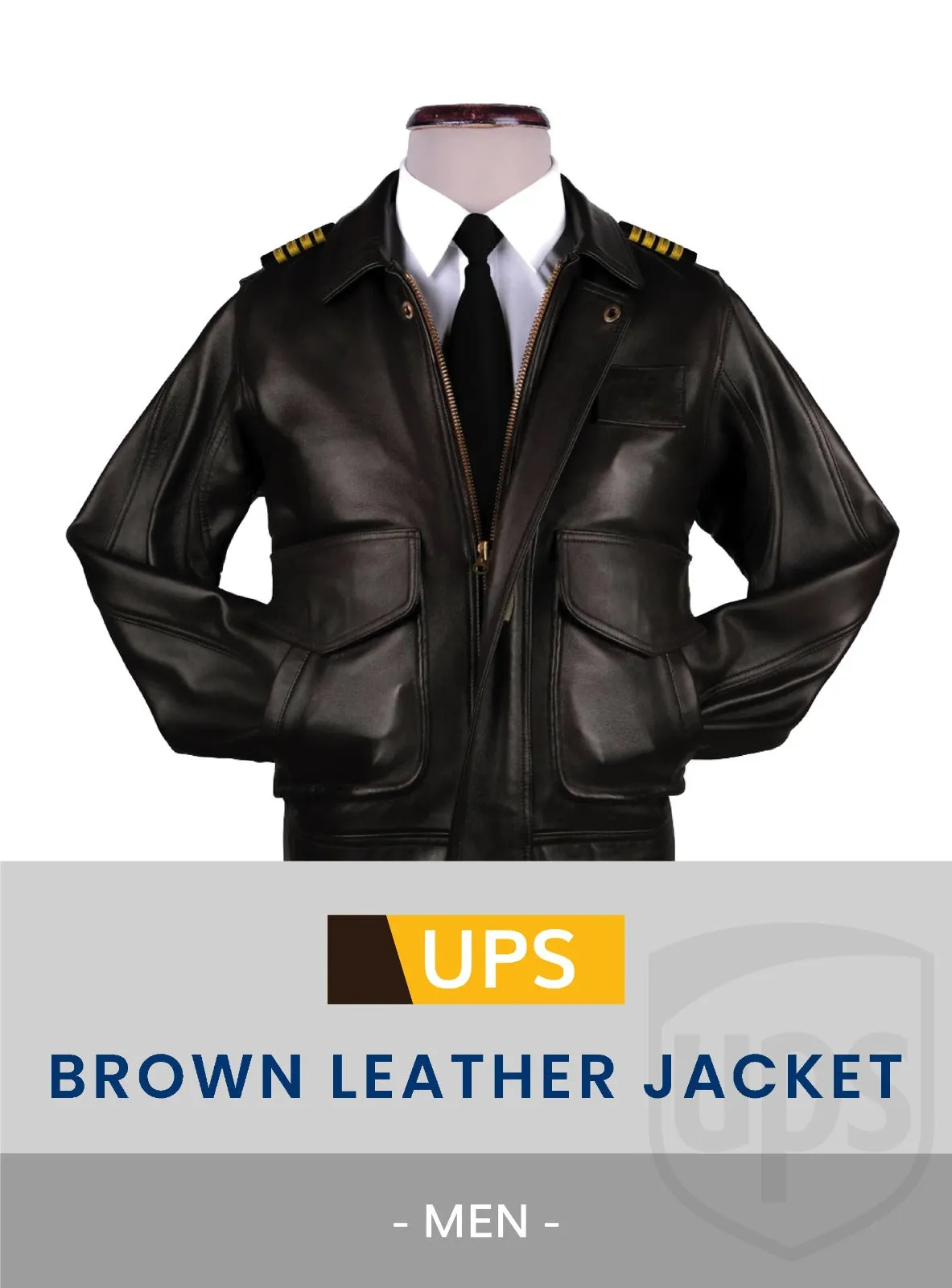 UPS BROWN UNIFORM LEATHER JACKETS MEN
