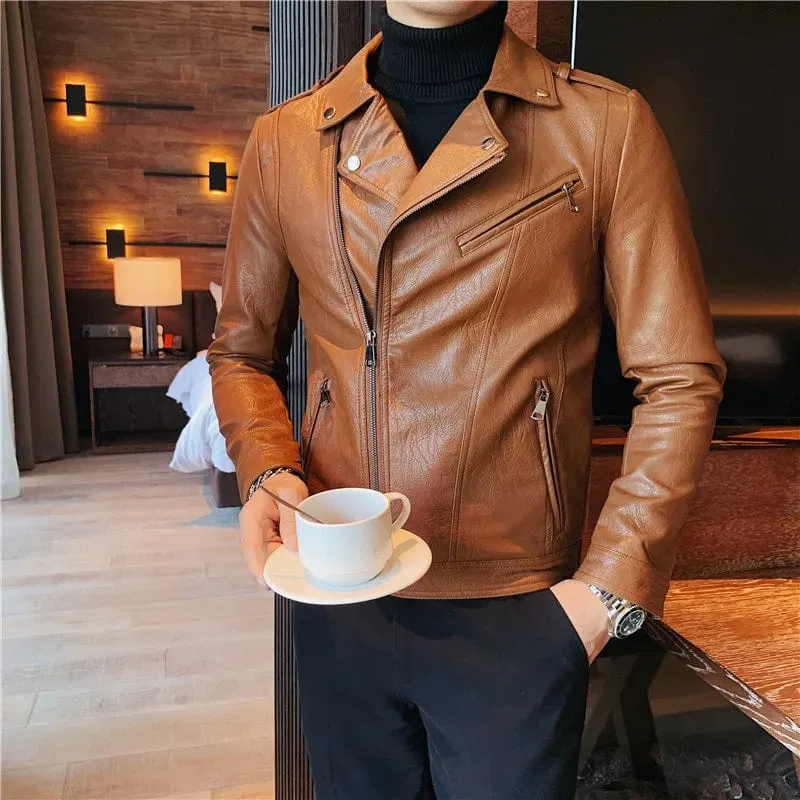 UrbanMeister Slim Fit Lederjacke