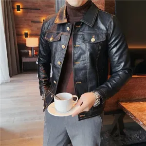 UrbanMeister Slim Fit Lederjacke