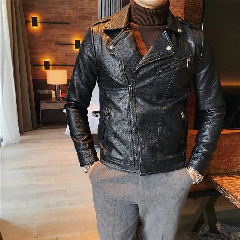 UrbanMeister Slim Fit Lederjacke