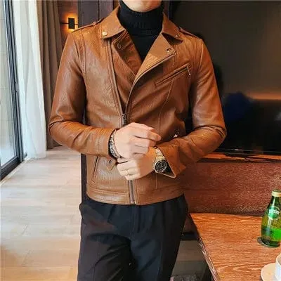 UrbanMeister Slim Fit Lederjacke
