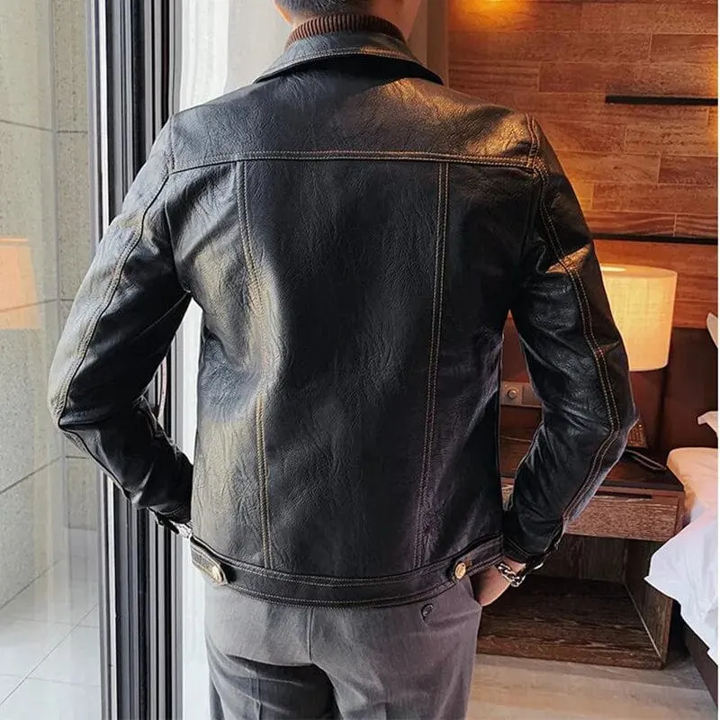 UrbanMeister Slim Fit Lederjacke