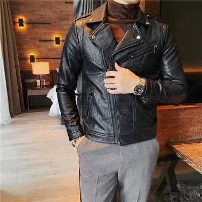 UrbanMeister Slim Fit Lederjacke