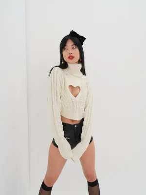 VERA CROPPED CUT OUT SWEATER