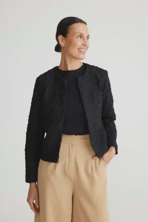 Versaille Jacket  Black Raised Embroidery