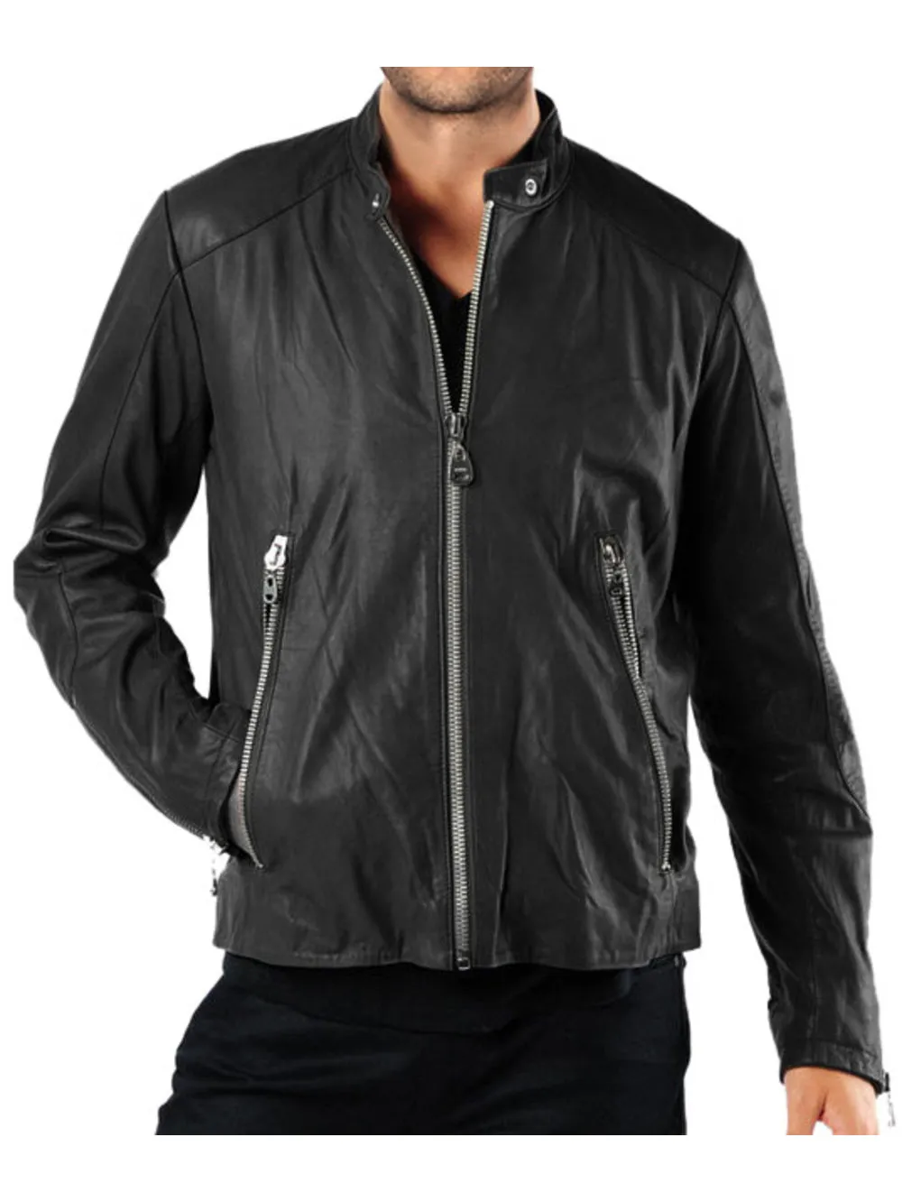 Versatile Utility Leather Jacket
