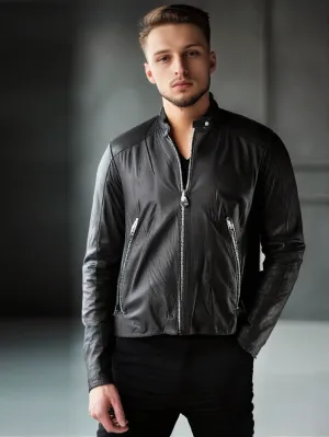 Versatile Utility Leather Jacket