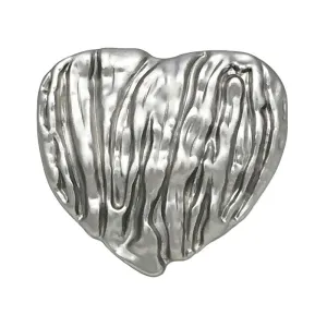 Vertical Stripe Heart-Shaped Metal Buttons for Knitted Sweaters 20pcs