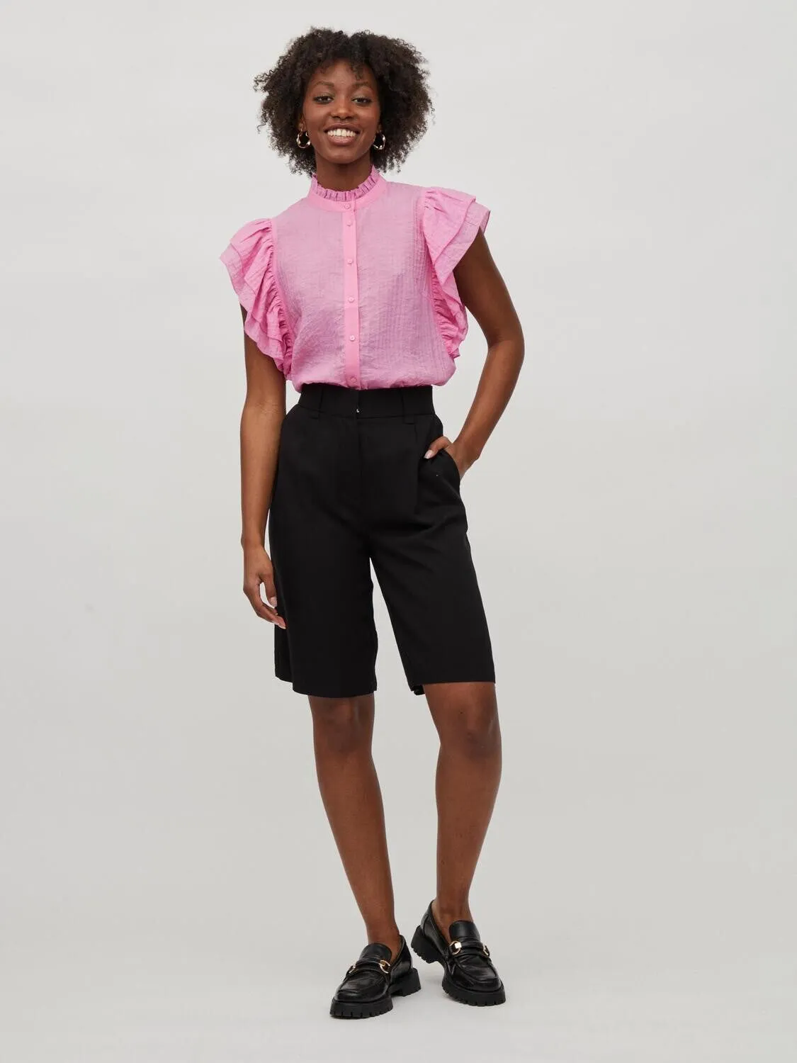 Vinillie Flounce Shirt (Pink)
