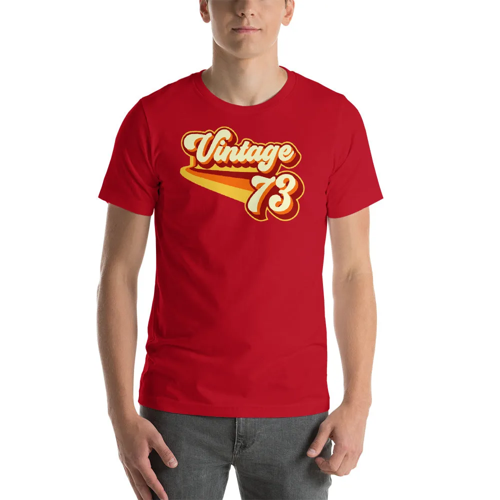 Vintage 1973 Warm Retro Lines SLIM FIT Short-Sleeve Unisex T-Shirt