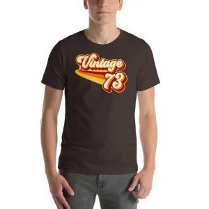 Vintage 1973 Warm Retro Lines SLIM FIT Short-Sleeve Unisex T-Shirt