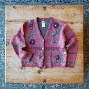 Vintage Esprit Floral Sweater Cardigan Size M/L