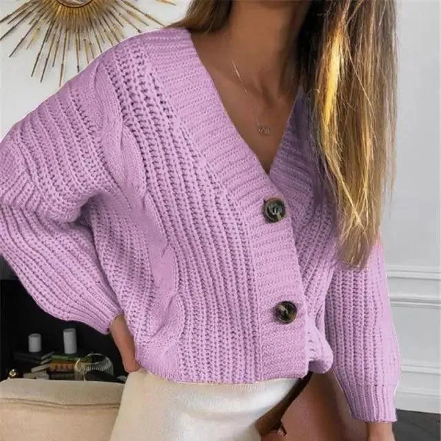 Vintage Warm Sweaters For Women Autumn Knit Sweater Cardigan For Female Casual Long Sleeve Button Knitted Sweaters Coat Winter Warm Clothes